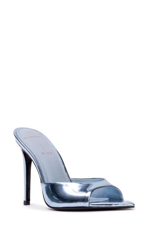Brea Pointed Toe Sandal in Blue Fog Mirror Metallic