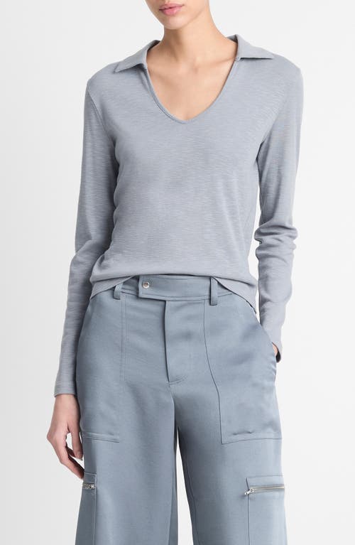 Vince Long Sleeve Cotton & Modal Polo at Nordstrom,