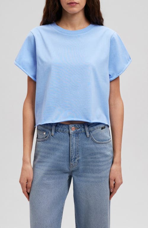 Mavi Jeans Oversize Raw Hem Crop T-Shirt Vista Blue at Nordstrom,