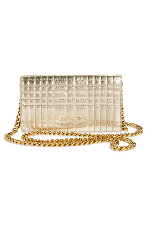 Shop Vince Camuto Barn Quilted Leather Wallet On A Chain In White Gold
