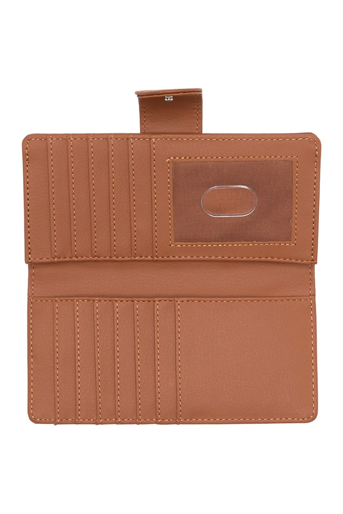 Mundi Slim Leather Clutch Continental Wallet In Rust/copper5