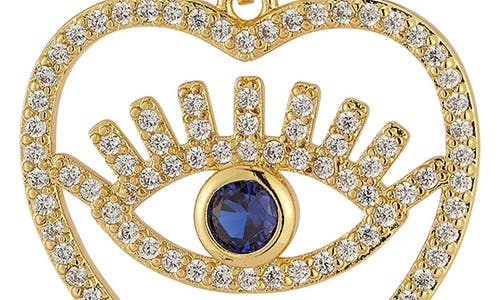 Sphera Milano Cubic Zirconia Evil Eye Heart Drop Earrings In Gold