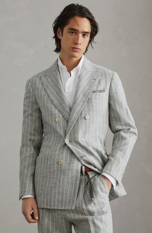 Shop Brunello Cucinelli Uconstructed Blazer In Pearl Grey