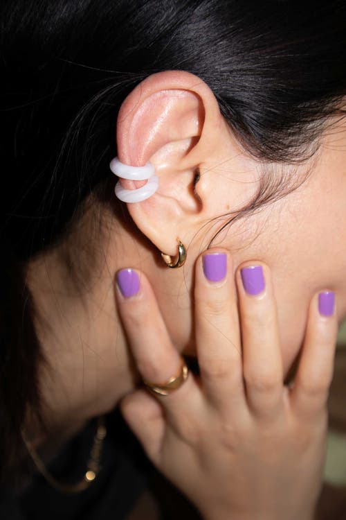 Seree Abby Single Jade Cuff Earring In White