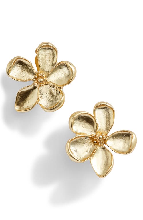 Flower Clip-On Earrings in Gold