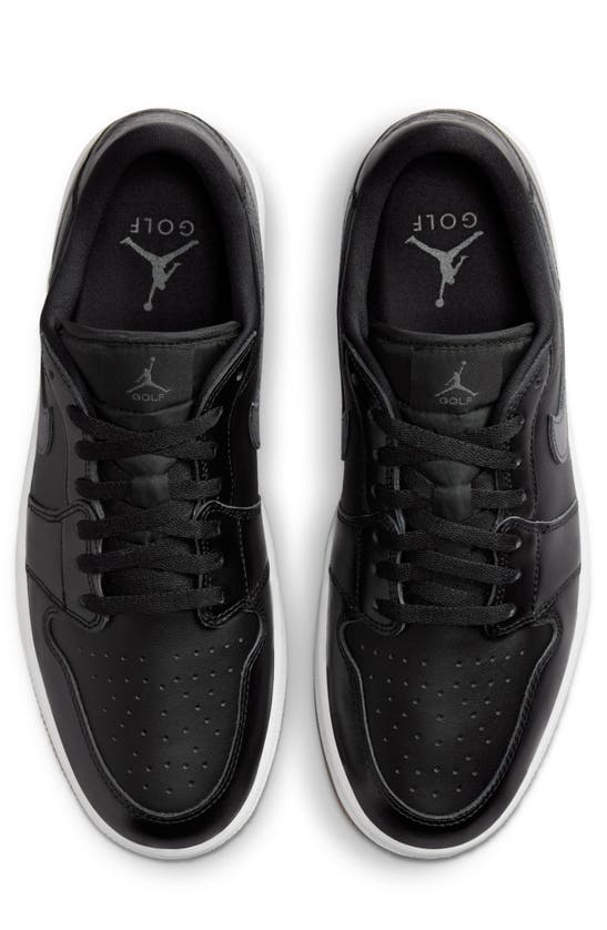 Shop Jordan Air  1 Low Waterproof Golf Shoe In Black/ Anthracite/ Brown