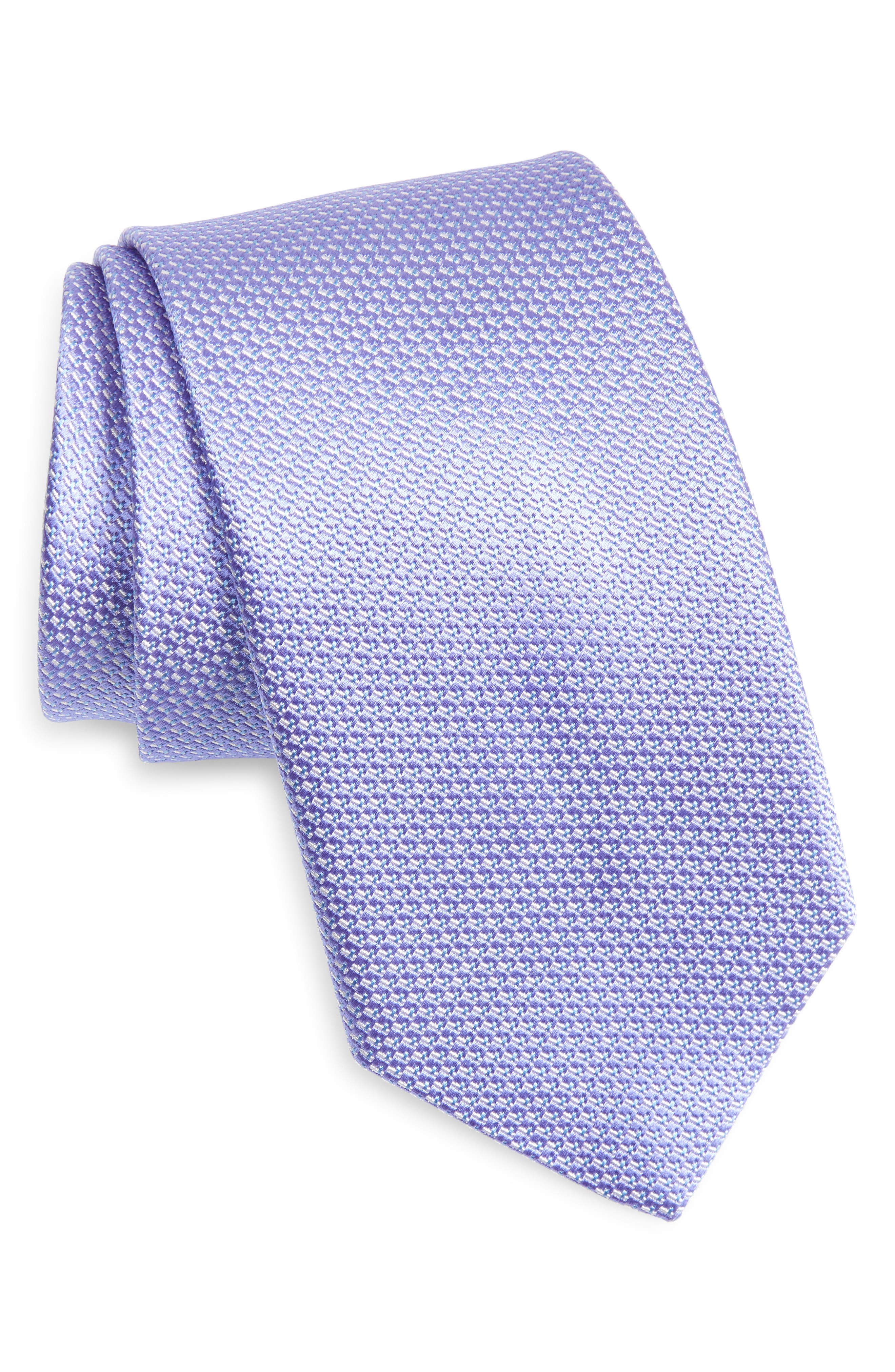 David Donahue Silk & Cotton Tie In Purple