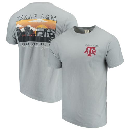 IMAGE ONE Men's Gray Texas A & M Aggies Comfort Colors Campus Scenery T-Shirt