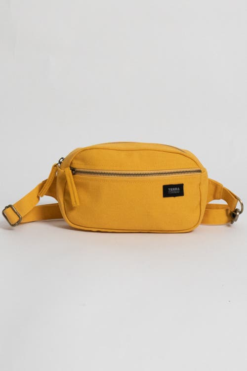 Shop Terra Thread Organic Cotton Sling Belt Bag In Mustard Yellow