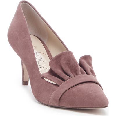 Sole Society Darbia Ruffle Pointy Toe Pump, Brown