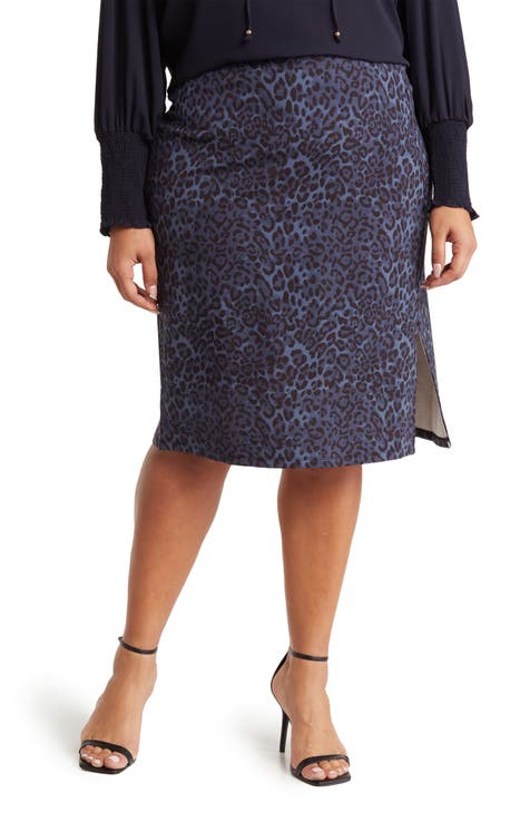 Slit Ponte Skirt (Plus Size)