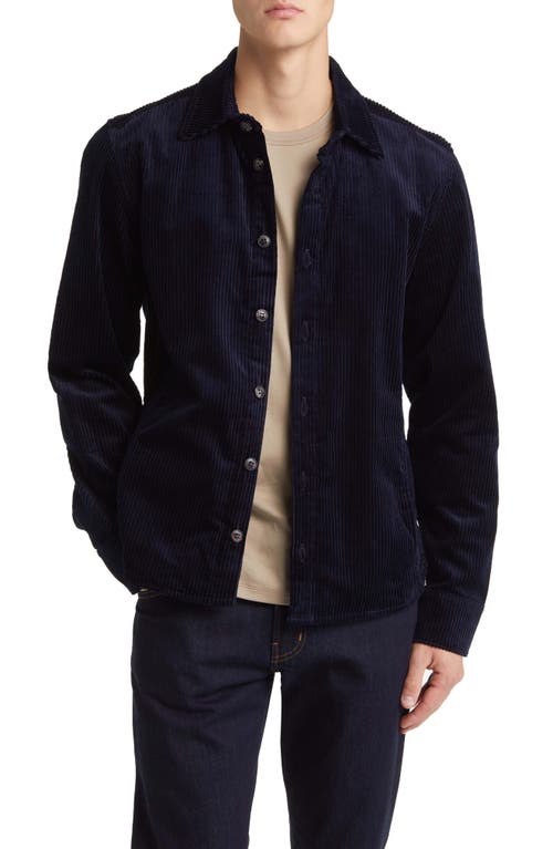 PEREGRINE Blake Cotton Corduroy Overshirt in Navy 