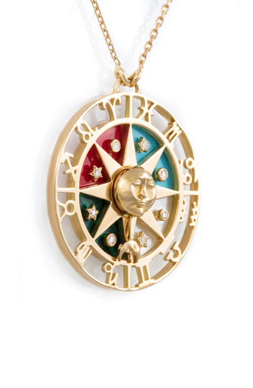 L'Atelier Nawbar Zodiac Wheel Pendant Necklace in Yellow Gold Multi at Nordstrom, Size 17