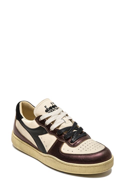 Diadora Basket Low Metallic Dirty Shoes In Light Beige