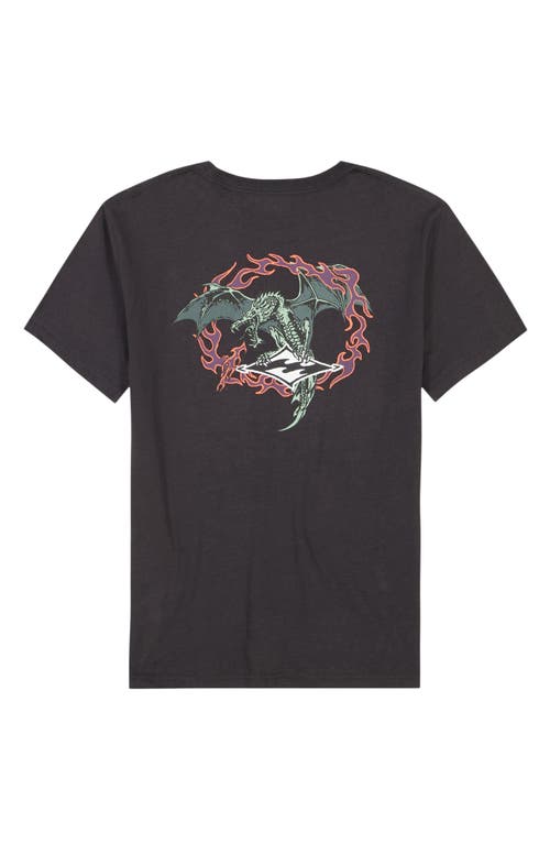 Shop Billabong Kids' Dragon Graphic T-shirt In Washed Black