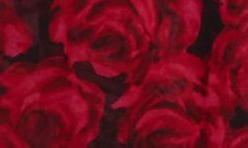 Carolina Herrera Floral Mock Neck Gathered Top In Herrera Red Mul
