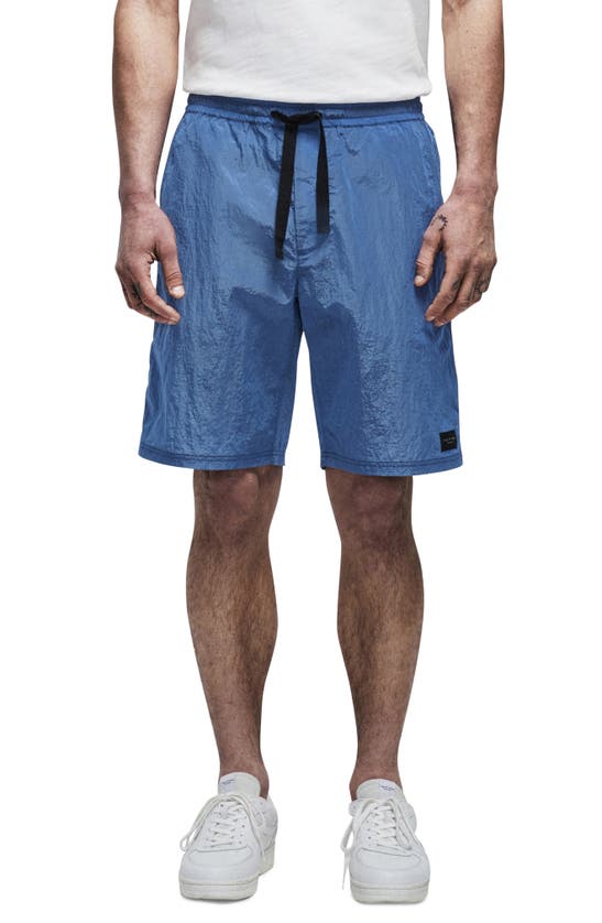 Shop Rag & Bone Barton Nylon Drawstring Shorts In Blue