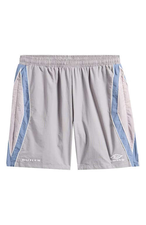 Butter Goods X Umbro Diamond Nylon Shorts In Cement