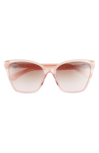 Kate Spade New York 56mm Amiyah Rectangle Sunglasses In Peach/brown Fuschia Ms