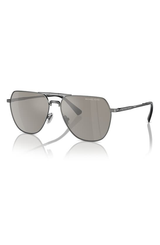 Shop Michael Kors Keswick 59mm Pilot Sunglasses In Shiny Gunmetal