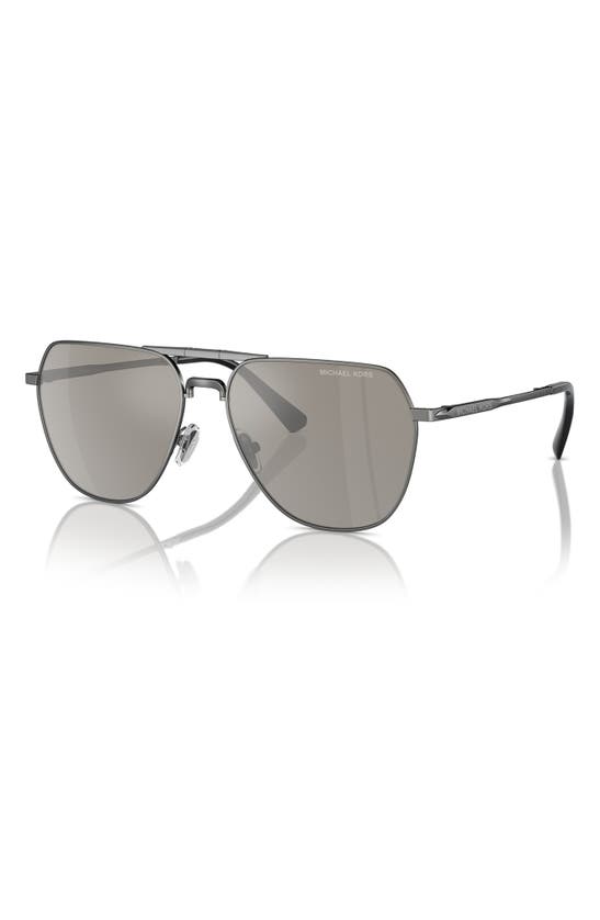 Michael Kors Keswick 59mm Pilot Sunglasses In Shiny Gunmetal