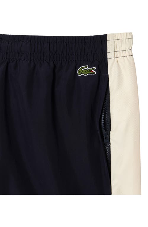 Lacoste Regular Fit Colorblock Athletic Pants In Rhi Abimes/cookie-laponie