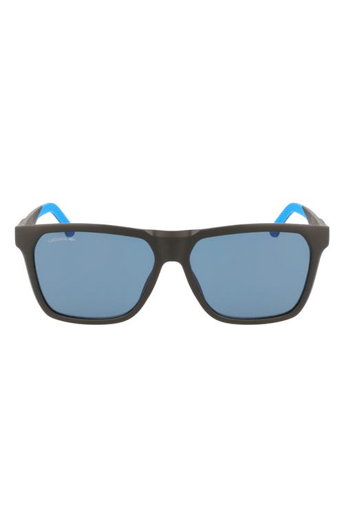 57mm Rectangular Sunglasses in Matte Black