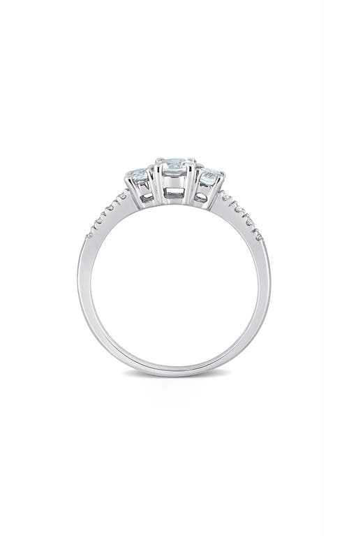 Delmar Aquamarine & Diamond Ring In Blue