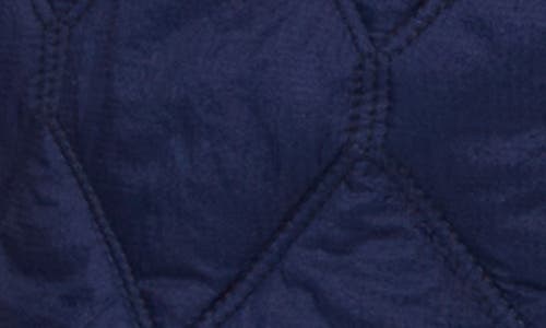 Shop Bernardo Rib Trim Quilted Liner Jacket In Navy