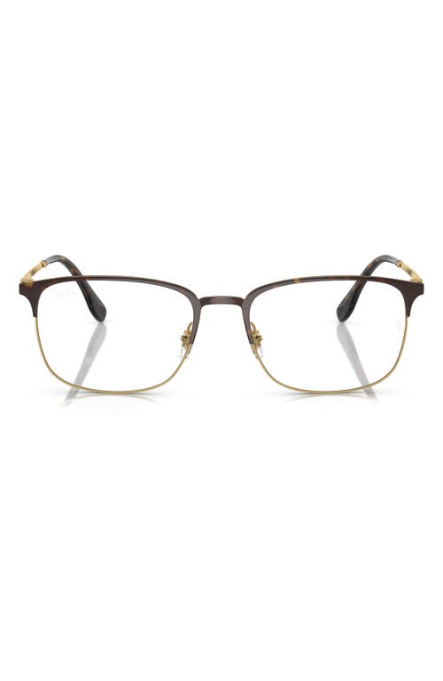 Ray-Ban 56mm Rectangular Pillow Optical Glasses in Havana 