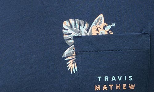 Shop Travismathew Warm Rain Pocket Graphic T-shirt In Total Eclipse