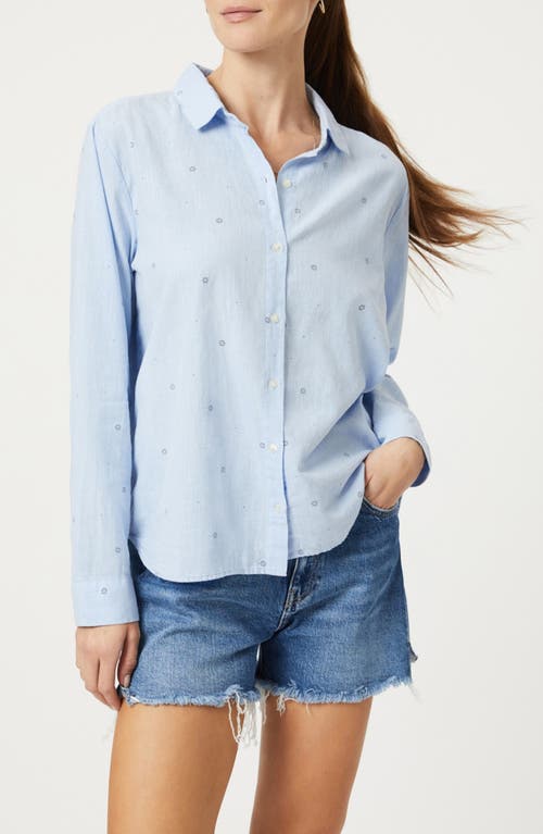 Mavi Jeans Floral Cotton Button-Up Shirt Navy Flower Dot Print at Nordstrom,