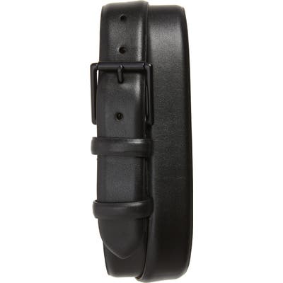 Cole Haan Leather Belt, Black/ Matte Black