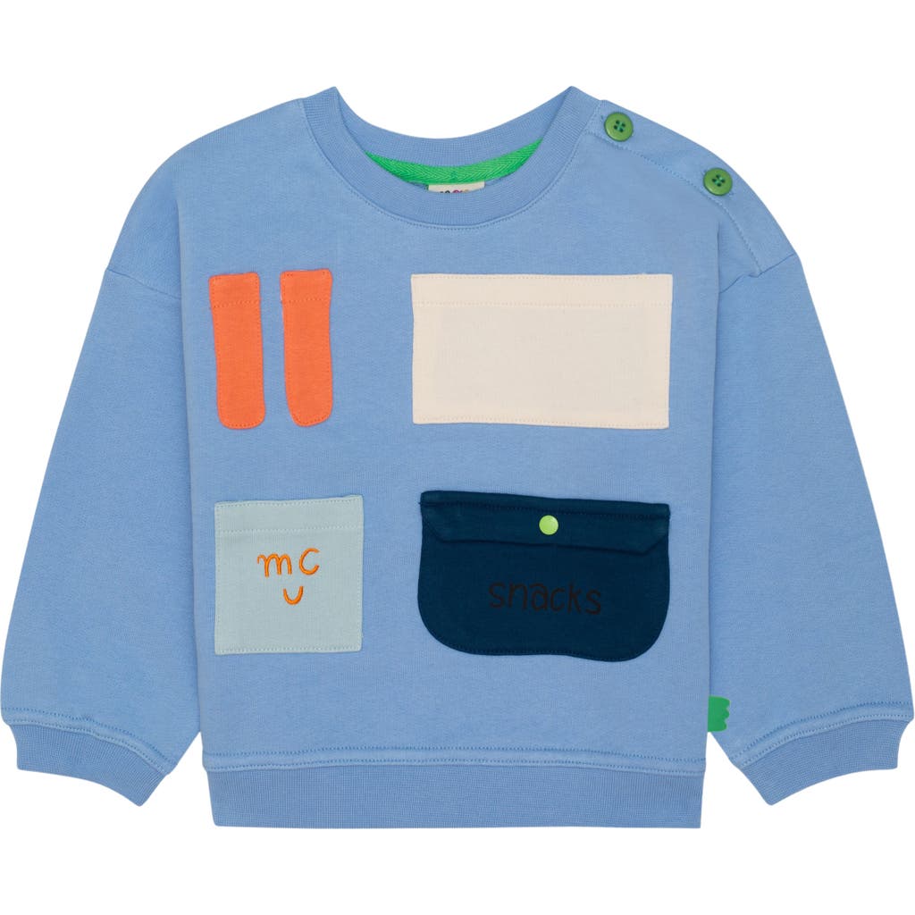 Mon Coeur Kids' Graphic Pocket Sweatshirt In Blue