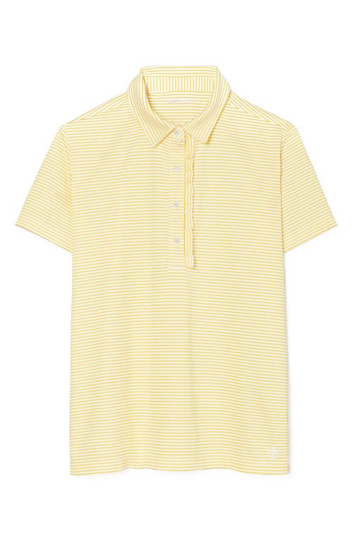 Tory Sport by Tory Burch Performance Ruffle Polo in Sundance Pin Stripe 