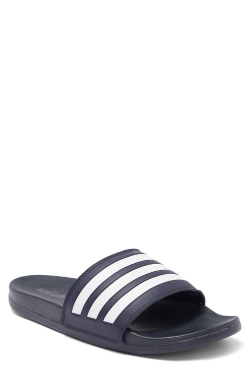 Shop Adidas Originals Adidas Gender Inclusive Adilette Comfort Slide Sandal In Blue/white