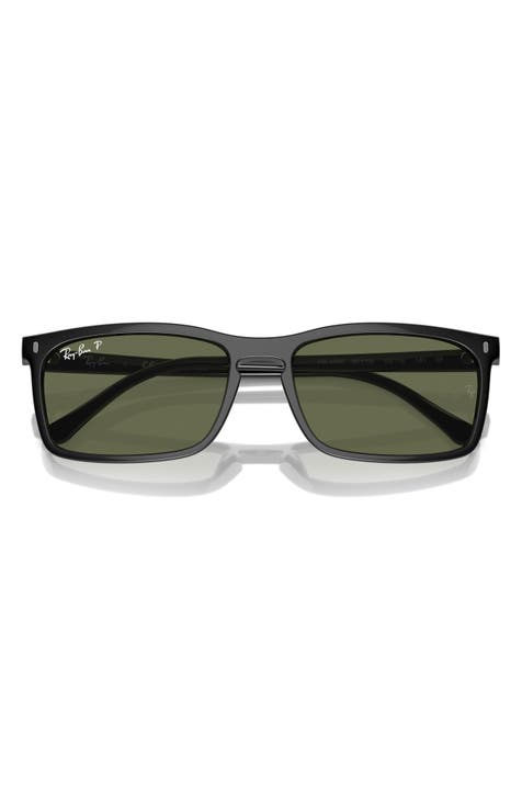 59mm Polarized Rectangular Sunglasses