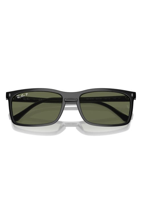 Ray-Ban 59mm Polarized Rectangular Sunglasses in Black at Nordstrom
