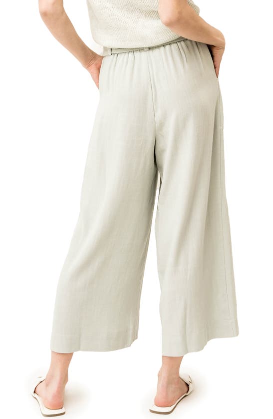 Gibsonlook Belted Crop Wide Leg Pants In Sage Earth