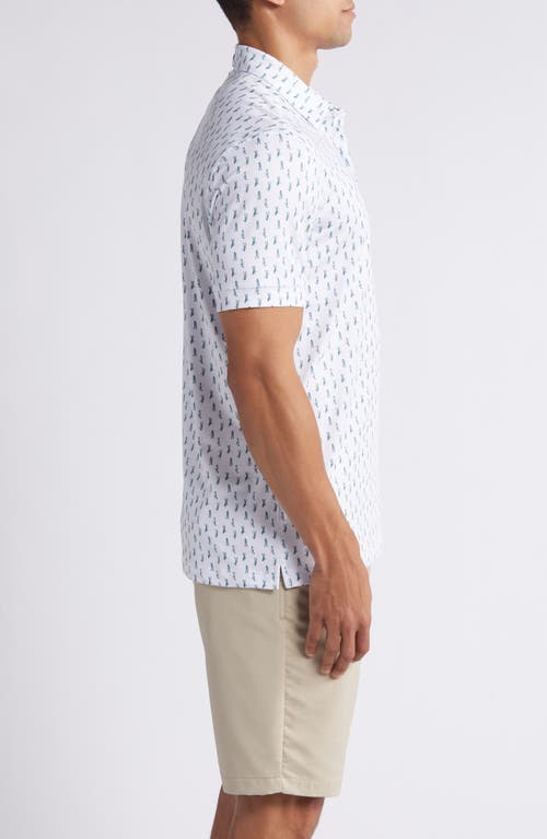 Mizzen + Main Mizzen+main Versa Trim Fit Print Performance Polo In Balsam Swing Easy