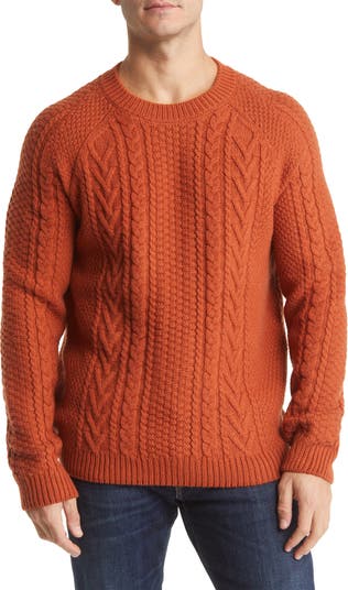 Schott NYC Heavyweight Wool Cable Fisherman Sweater