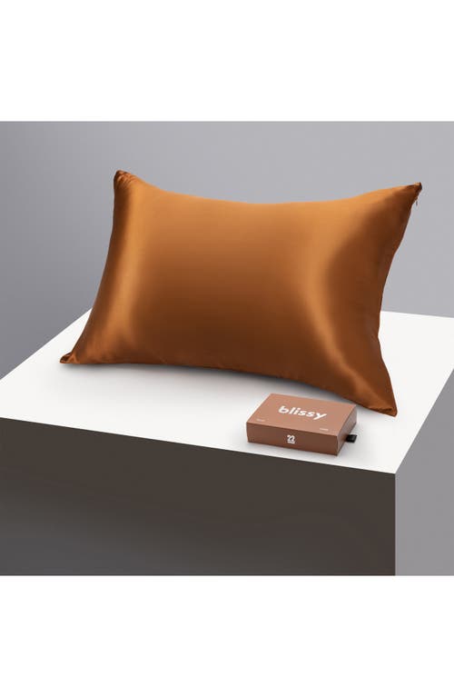 Shop Blissy Mulberry Silk Pillowcase In Bronze