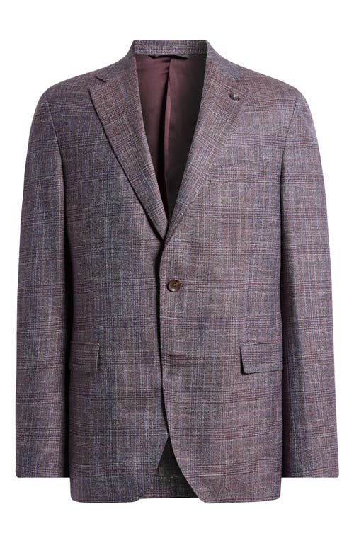 Shop Jack Victor Midland Plaid Wool Blend Sport Coat In Burgundy