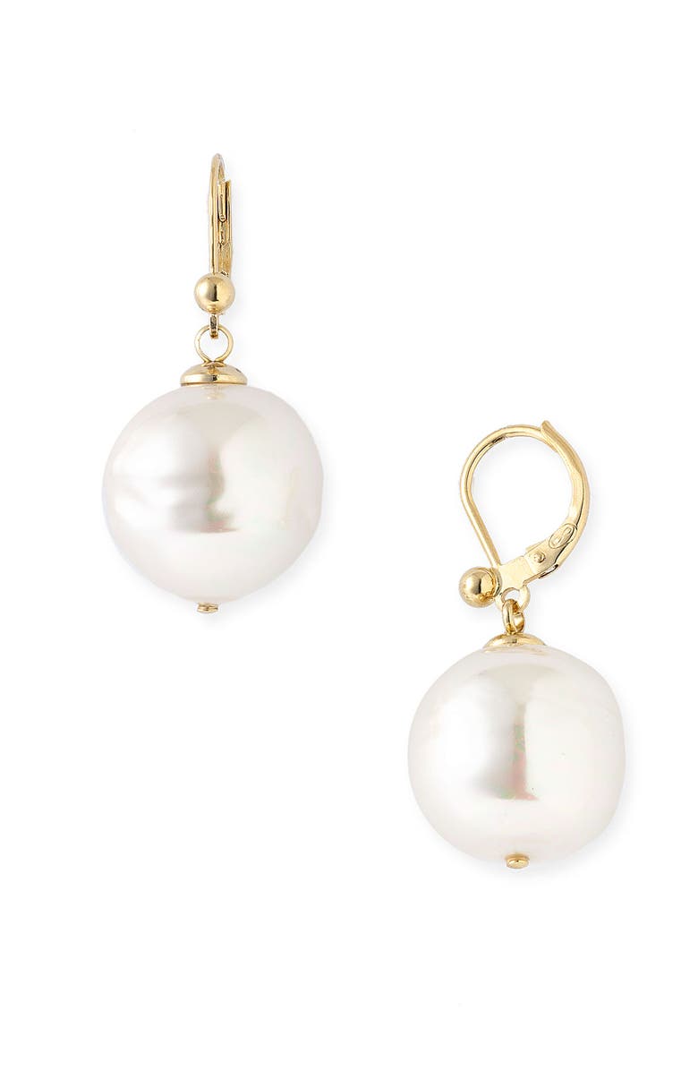 Majorica 'Baroque Pearl' Earrings, Main, color, 