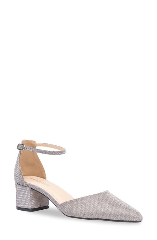 Touch Ups Tegan Ankle Strap Pointed Toe Pump In Silver