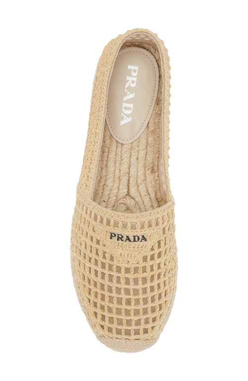 Shop Prada Woven Raffia Espadrille In Natural/black