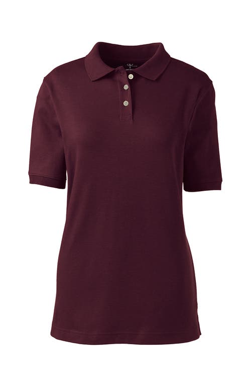 Lands' End School Uniform Short Sleeve Interlock Polo Shirt In Burgundy