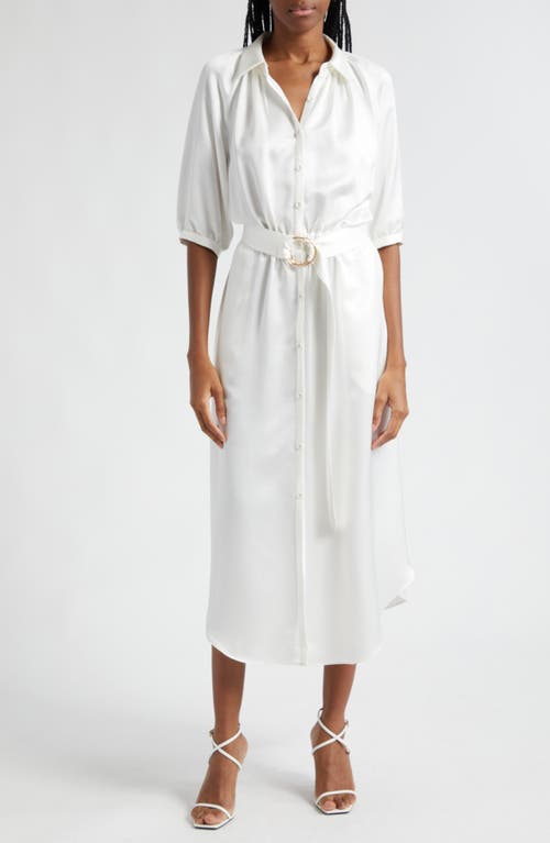 Ramy Brook Janiyah Satin Shirtdress Ivory at Nordstrom,