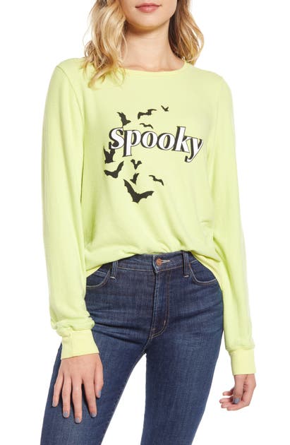Click to view more detailed imagery on our partner's website Wildfox Spooky Baggy Beach Jumper Pullover In Electric
