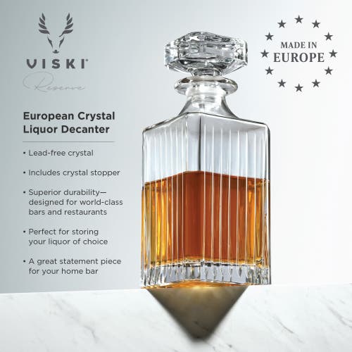 Viski Reserve Milo Crystal Liquor Decanter In Clear
